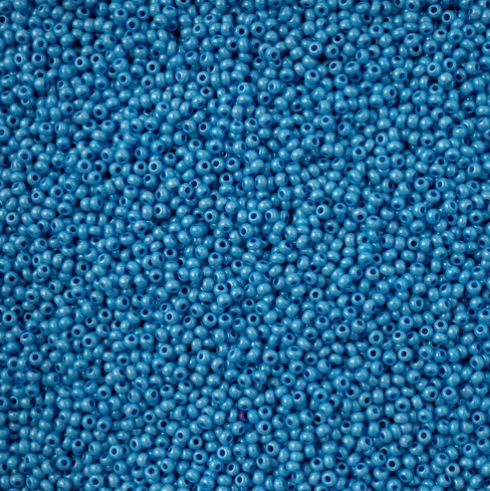 11/0 Preciosa Seed Bright Cornflower Blue Chalk sfinx Terra Dyed