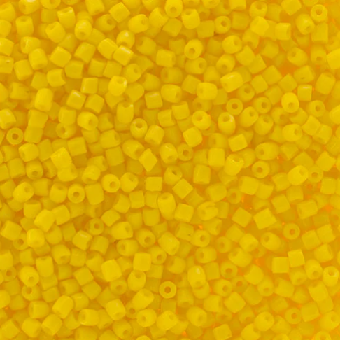 3-Cut9/0 Czech Seed Beads Opaque Lemon Yellow, 22g Vial