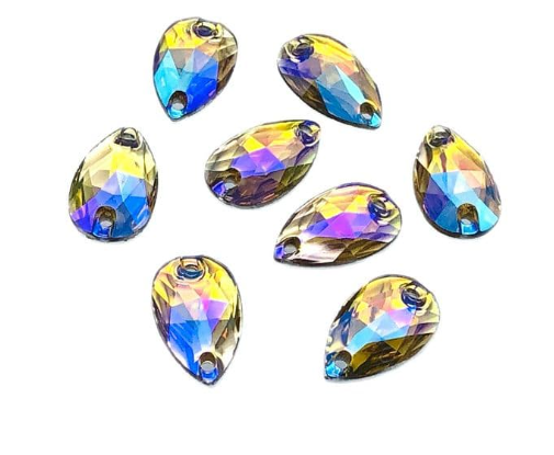 17*28mm Tear Drop AAAAA Glass Crystal, Sew On Gems, Sold in Pairs - See Color Options