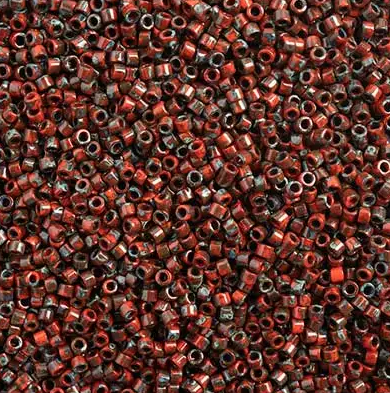 Delica 11/0 RD #2263 Picasso Opaque Red Garnet, 5.2g Vials