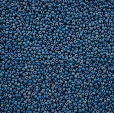 11/0 Preciosa Seed Opaque Blue Matte Rainbow