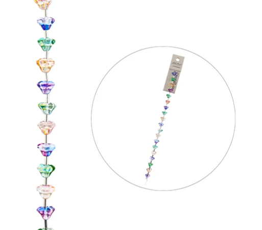 Crystal Lane 7in Bead Strand Flower Multi, 6x8mm, 19pcs