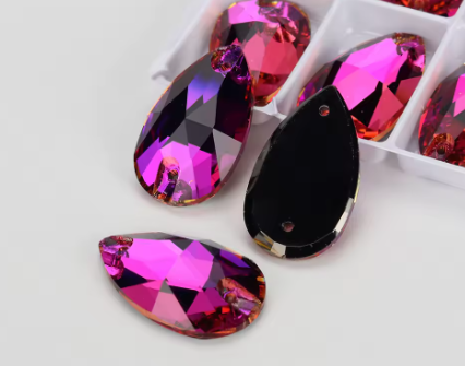17*28mm Tear Drop AAAAA Glass Crystal, Sew On Gems, Sold in Pairs - See Color Options