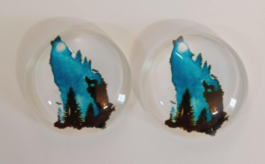 20mm Animal Silhouette with Background image in Glass, Glue on - See Color Options