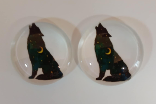 20mm Animal Silhouette with Background image in Glass, Glue on - See Color Options