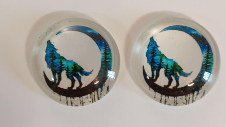 20mm Animal Silhouette with Background image in Glass, Glue on - See Color Options