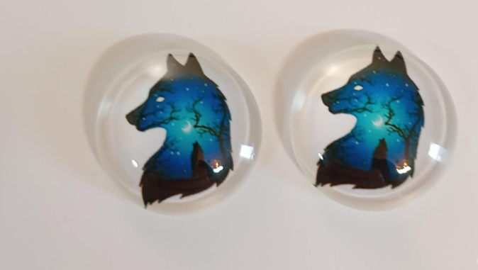 20mm Animal Silhouette with Background image in Glass, Glue on - See Color Options