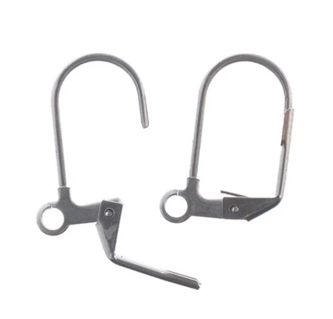 Stainless Steel Earring Lever Back, 12x17mm, 8pcs