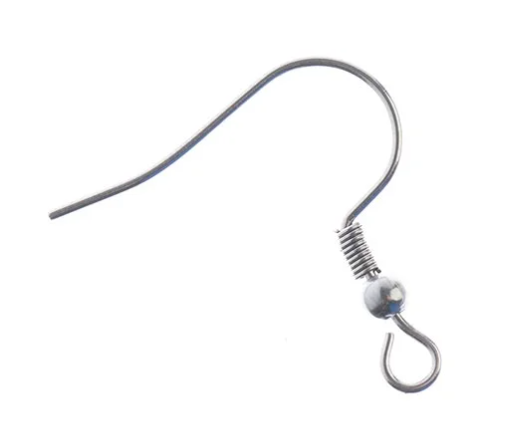 Stainless Steel Earring Fish Hook, 19mm ,10pcs