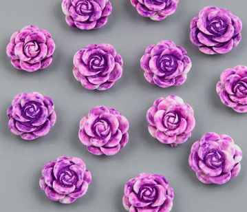 15mm Resin Rose Flower Flatback, Glue on - See Color Options