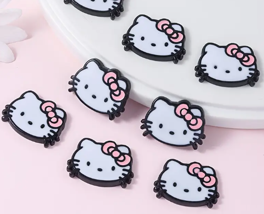 30*22mm Kitty Character Resin Flatback, Glue on