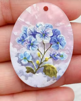 40*29mm Acrylic Textured Flowers - See Color Options