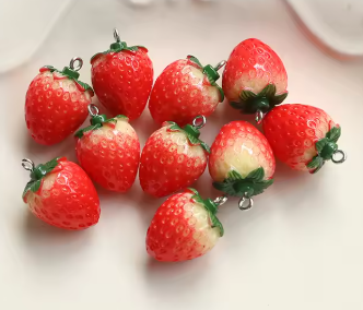 17*25mm Resin 3D Strawberry Charm