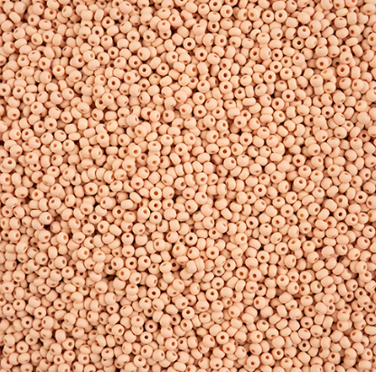 11/0 Preciosa Permalux Seed Beads Dyed Chalk Apricot Matte