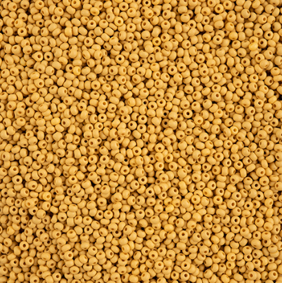 11/0 Preciosa Permalux Seed Beads Dyed Chalk Yellow-Brown Matte