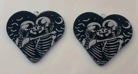 43*40mm Acrylic Heart, Skeletons