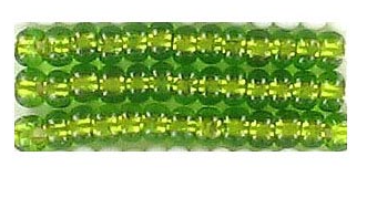 8/0 Preciosa Seed Beads Bronze Lined Transparent Peridot