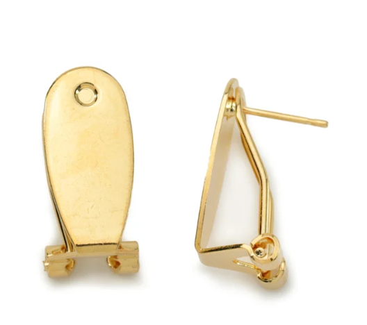 24kt Gold Plated Finger Nail Earring, Lever Back