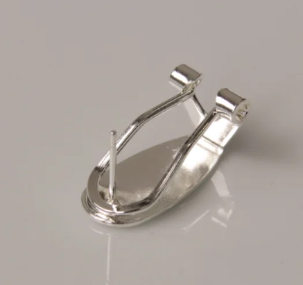 .999 Fine Silver Plated Finger Nail Earring, Lever Back