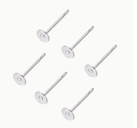 Stainless Steel Earring Stems, 4mm