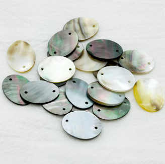 20*15 Natural Abalone Oval Connectors