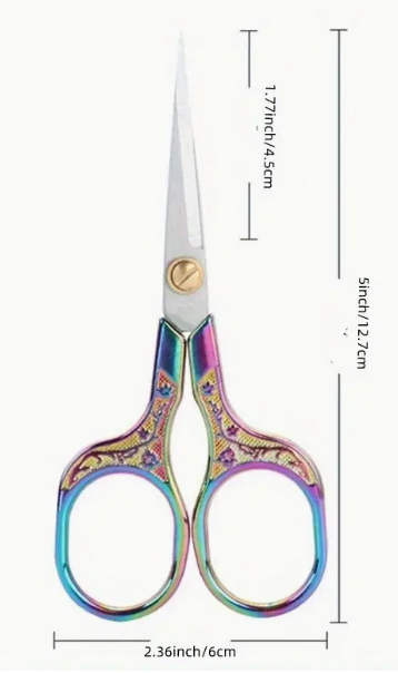 Stainless Steel Vintage Style Sewing Scissors - See Color Options