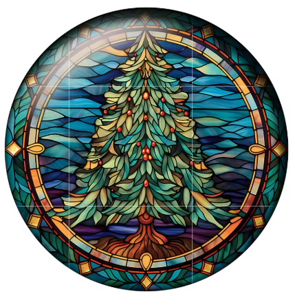 20mm Holiday Teamed Glass Cabochon - See Color Options