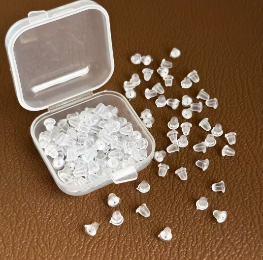 Plastic Earnuts, 100pc