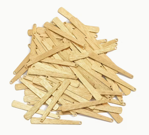 5.7*43mm Textured Brass Teardrop Pendant