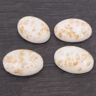 18*25 Resin Gold Flake Oval Dome