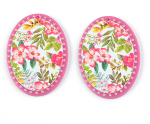 20*30mm Acrylic Textured Flower Oval - See Color Options