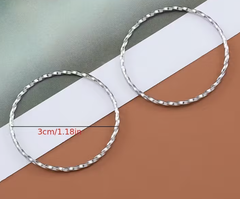 30mm Stainless Steel Gold Plated Spiral Ring