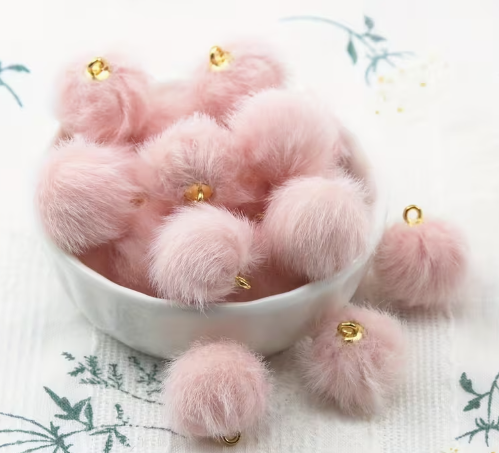 Fluffy Faux-fur Hanging Balls - See Color Options