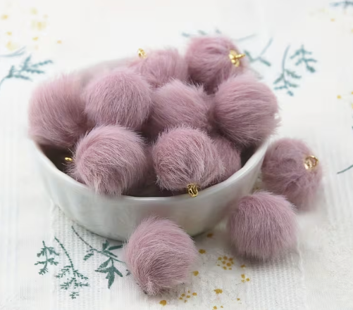 Fluffy Faux-fur Hanging Balls - See Color Options