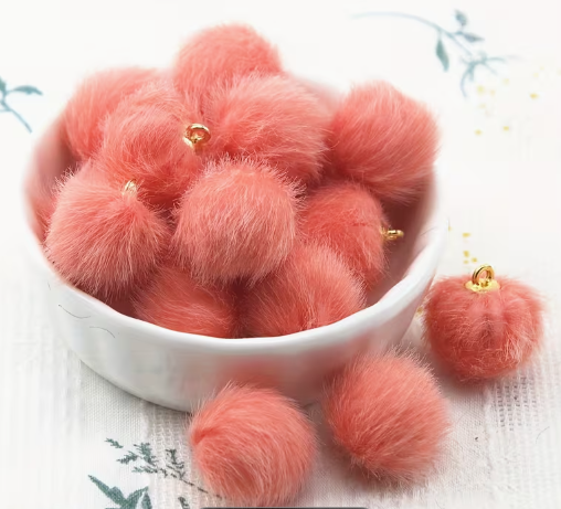 Fluffy Faux-fur Hanging Balls - See Color Options