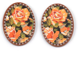 20*30mm Acrylic Textured Flower Oval - See Color Options