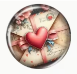 20mm Glass Heart, Glue-on - See Color Options