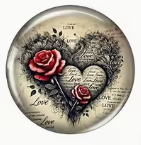 20mm Glass Heart, Glue-on - See Color Options