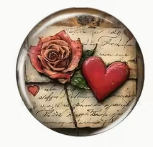20mm Glass Heart, Glue-on - See Color Options