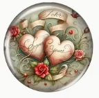 20mm Glass Heart, Glue-on - See Color Options
