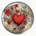 20mm Glass Heart, Glue-on - See Color Options