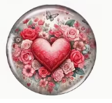 20mm Glass Heart, Glue-on - See Color Options