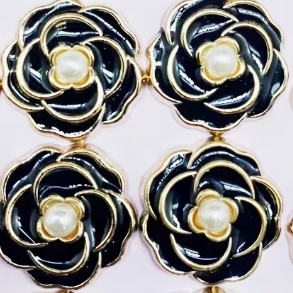 18mm Acrylic Rose with Pearl Center, Glue-on - See Color Options