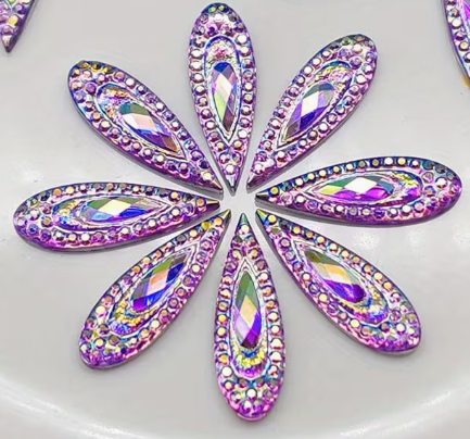 20*6mm AB Peacock Teardrop - See Color Options