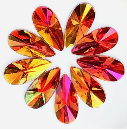 8*13mm Acrylic Teardrop Spike Gem, Glue-on