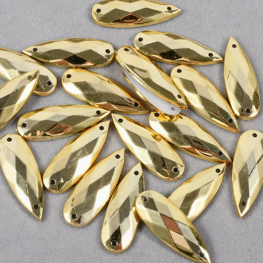 10*30mm Elongated Teardrop, Acrylic, Sew-on