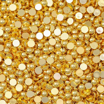 Gold Half Round, Acrylic, Glue-on - See Size Options