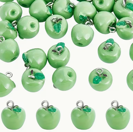 15mm Green Apple Charm