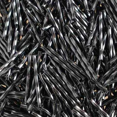 30mm Czech Twisted Bugles - Opaque Black