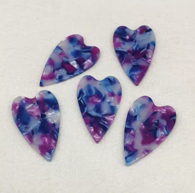 23*39mm Acrylic Hearts - See Color Options